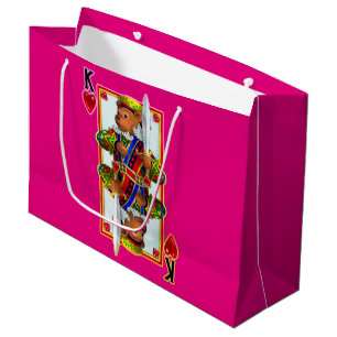 Sacola Para Presentes Grande Teddy Bear King of Hearts
