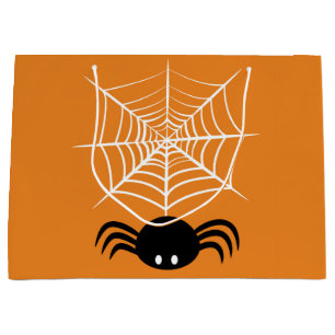 Sacola Para Presentes Grande Teia de Aranha de Halloween