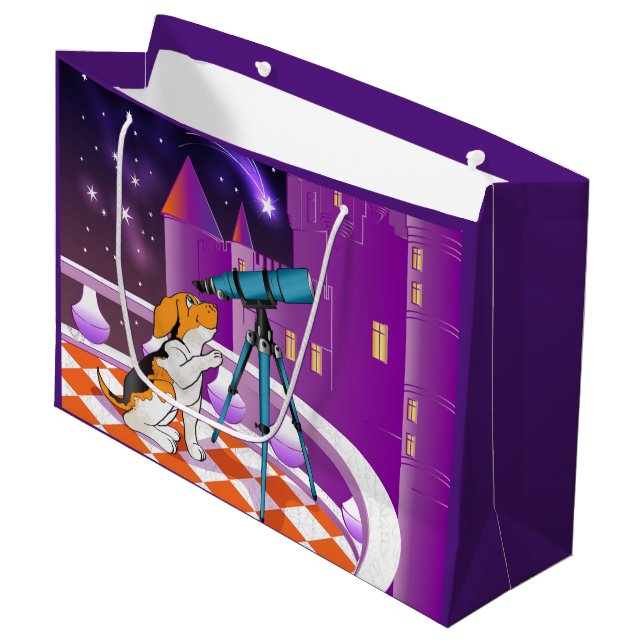 Sacola Para Presentes Grande telescópio de cães (Frente inclinada)