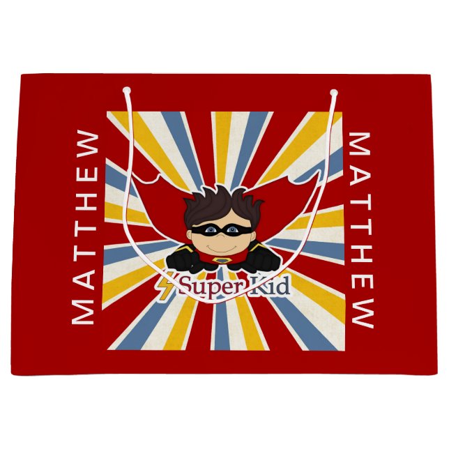 Sacola Para Presentes Grande Tema da revista em quadrinhos em vermelho para um  (Frente)