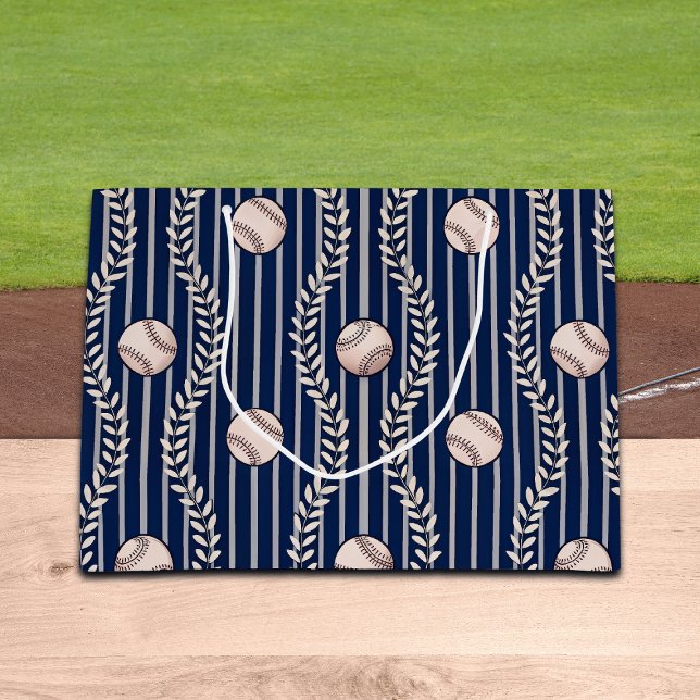 Sacola Para Presentes Grande Tema de Beisebol (Criador carregado)