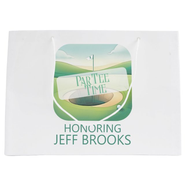 Sacola Para Presentes Grande Tema de golfe (Frente)