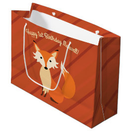 Sacola Para Presentes Grande Tema do Pequeno Fox Cute Colorir primeiro aniversa