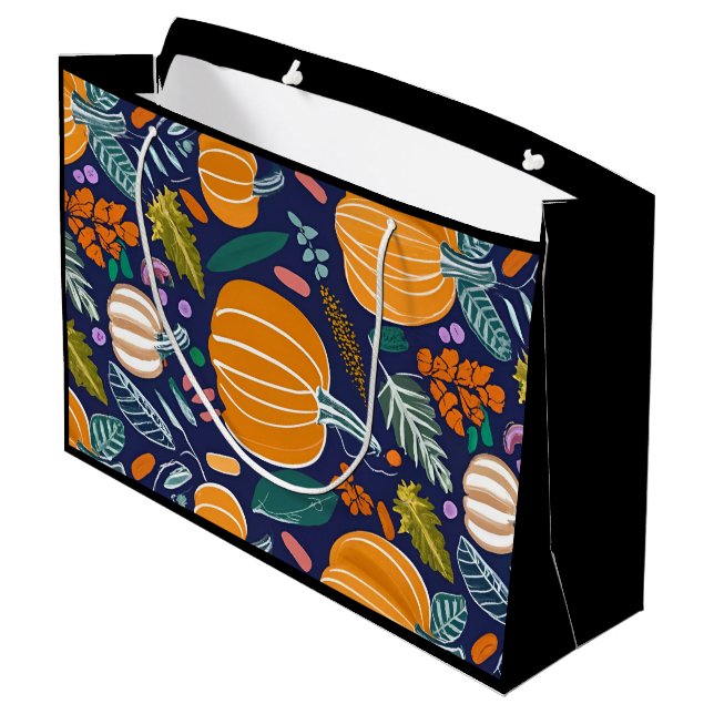 Sacola Para Presentes Grande Temas do outono (Verso inclinado)