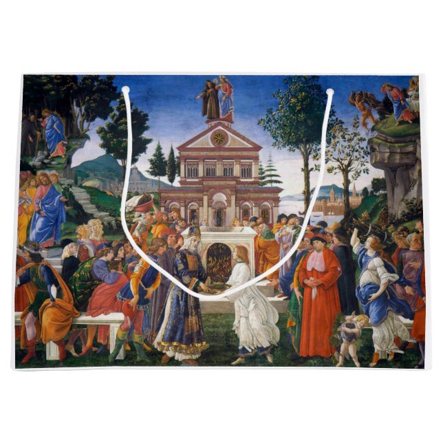 Sacola Para Presentes Grande Tempos de Cristo, Sandro Botticelli (Frente)