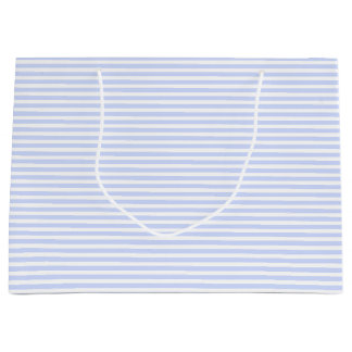 Sacola Para Presentes Grande Tender Baby Blue Pale Sky Blue and White Stripe