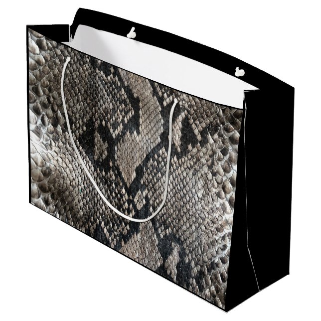 Sacola Para Presentes Grande Tendy Python Cobra Skin - Rich Elegant Fashion (Verso inclinado)