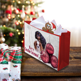 Sacola Para Presentes Grande Tenha um Natal Cavalier! Bolsa de Presentes CKCS