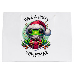 Sacola Para Presentes Grande Tenha um Natal feliz   Sapo Pun