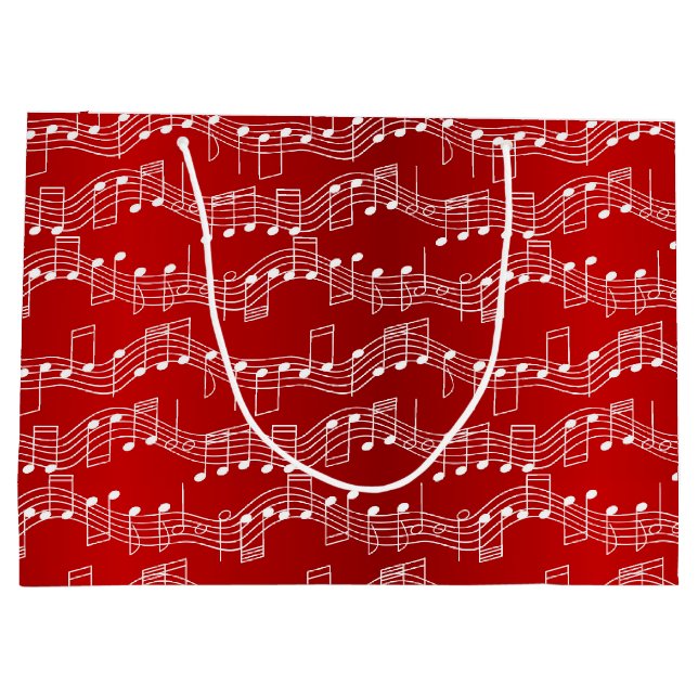 Sacola Para Presentes Grande Tenha um Natal musical (Verso)