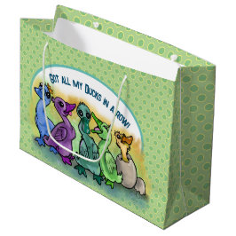 Sacola Para Presentes Grande Tenho meus patos em uma grande bolsa de presentes