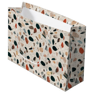 Sacola Para Presentes Grande Terrazzo Pattern