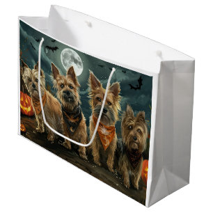 Sacola Para Presentes Grande Terrier Australiano Halloween Assustador