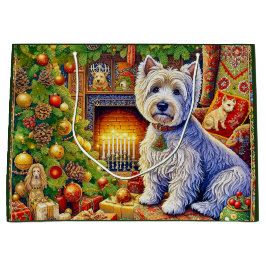 Sacola Para Presentes Grande Terrier do West Highland