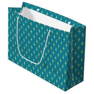 Sacola Para Presentes Grande Teste padrão de estrela retro da idade atômica