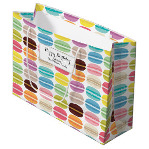 Sacola Para Presentes Grande Teste padrão de Macarons do arco-íris