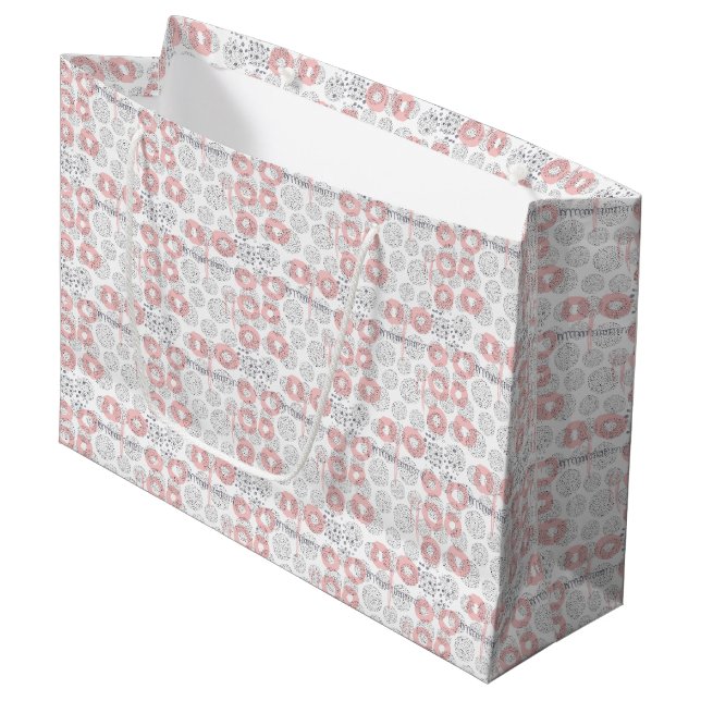 Sacola Para Presentes Grande Teste padrão do círculo das bolinhas (Frente inclinada)