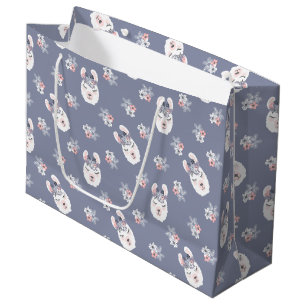 Sacola Para Presentes Grande Teste padrão dos lamas & de flores