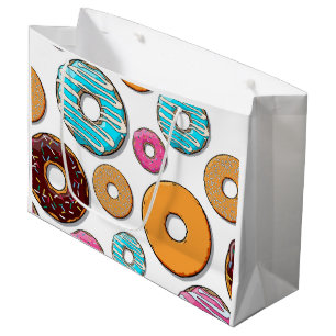 Sacola Para Presentes Grande Teste padrão lunático da rosquinha brilhante