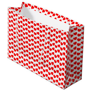 Sacola Para Presentes Grande Teste padrão vermelho do coração no grande saco