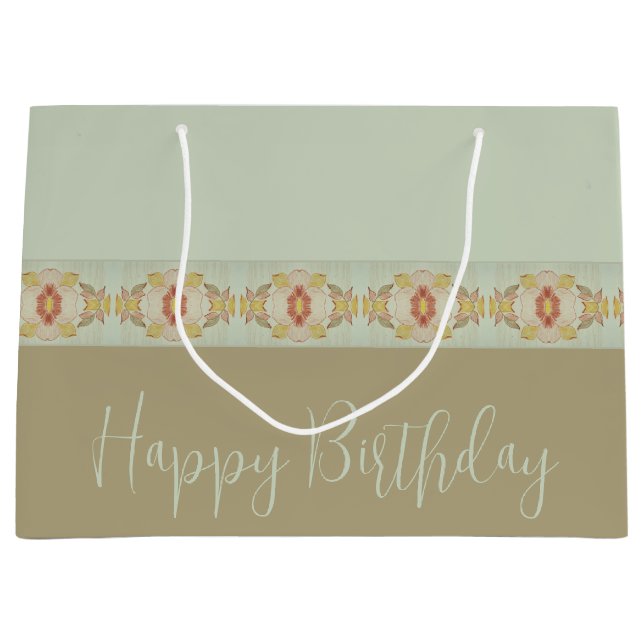 Sacola Para Presentes Grande Teto Com Castanho E Dourado (Frente)