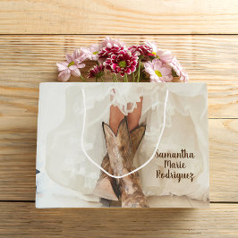 Sacola Para Presentes Grande Texas Bride no Chá de panela de Boots