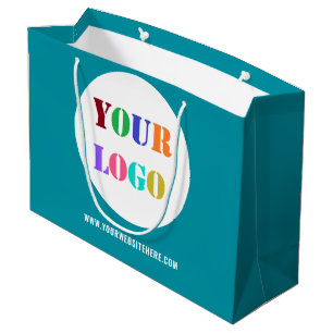 Sacola Para Presentes Grande Texto do logotipo da sua empresa Folha de compras
