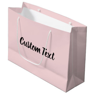 Sacola Para Presentes Grande Texto Elegante de Script Preto - Modelo rosa pálid