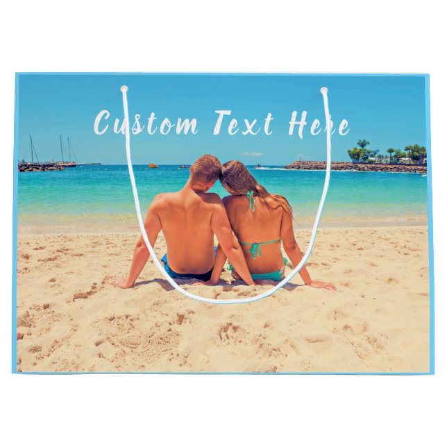 Sacola Para Presentes Grande Texto Fotográfico Personalizado Desmarque Suas Fot (Frente)