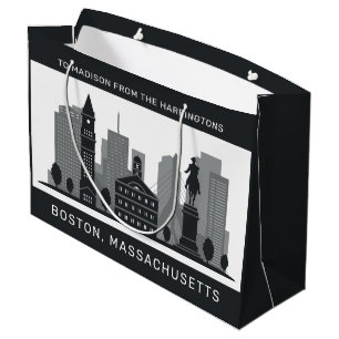 Sacola Para Presentes Grande Texto Personalizado em Boston Massachusetts