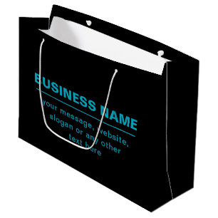 Sacola Para Presentes Grande Texto Personalizável para Empresa etc. Preto Editá