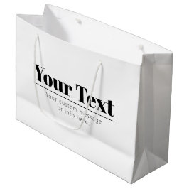 Sacola Para Presentes Grande Texto Retro-moderno Elegante | Preto & Branco