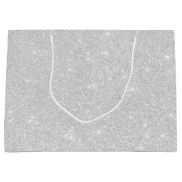 Sacola Para Presentes Grande Textura Brilhante Branca de Têxtil