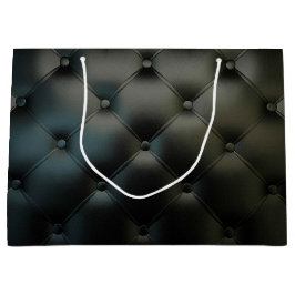 Sacola Para Presentes Grande Textura de couro preta lindo