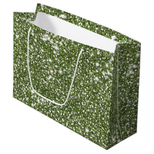 Sacola Para Presentes Grande Textura verde escura com aspecto gráfico
