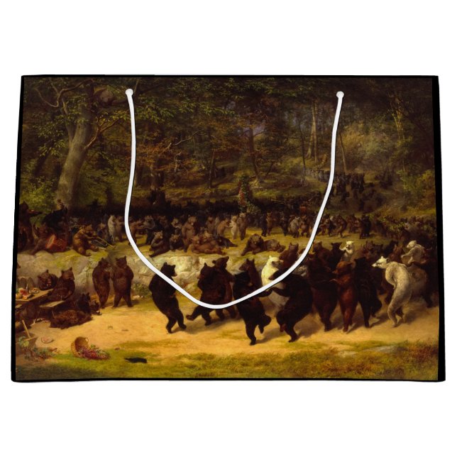 Sacola Para Presentes Grande The Bear Dance, 1870 por William Holbrook Beard (Frente)