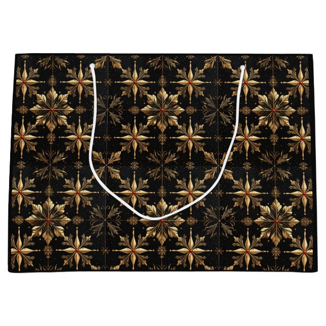 Sacola Para Presentes Grande The Elegant Christmas - Black (Frente)