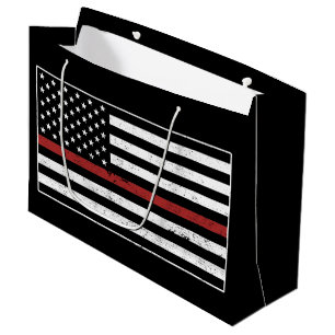 Sacola Para Presentes Grande Thin Red Line USA Flag Fire Department
