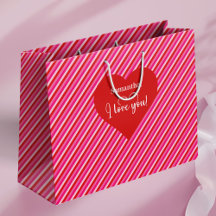 Thoughtful Valentine Gift Bag With I Love You Text