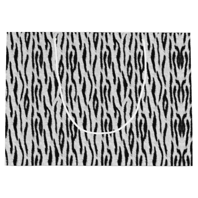 Sacola Para Presentes Grande Tigre Branco (Frente)