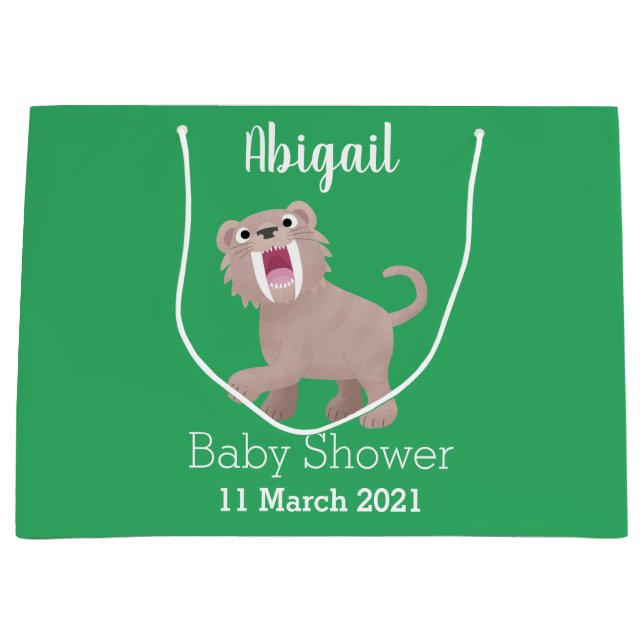 Sacola Para Presentes Grande Tigre Smilodon de Tigre de Saber (Frente)