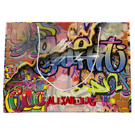 Sacola Para Presentes Grande Tijolos de grafite, arranhados ou pintados