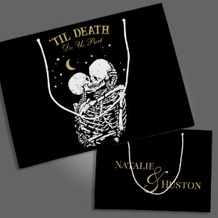 Sacola Para Presentes Grande Til Death Skeleton Amava Gótico Tarot Card Casamen