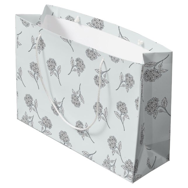 Sacola Para Presentes Grande Timeless Botanical Bloom Soft Grey (Verso inclinado)