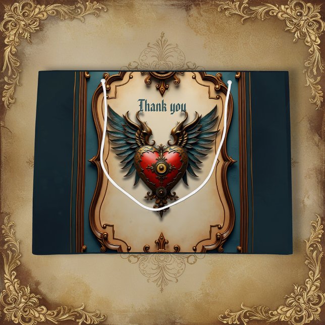 Sacola Para Presentes Grande Timeless love, surreal elegance in steampunk style (Criador carregado)