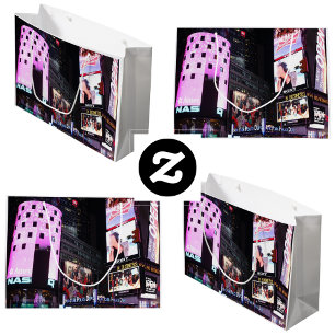Sacola Para Presentes Grande Times Square em Nova Iorque (rosa)