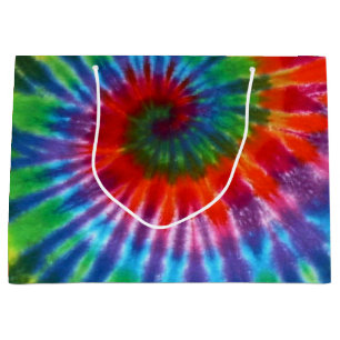 Sacola Para Presentes Grande Tintura retro do laço 60s da paz do hippy