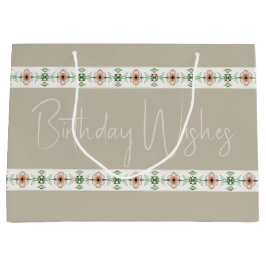 Sacola Para Presentes Grande Tiny Floral Stripe