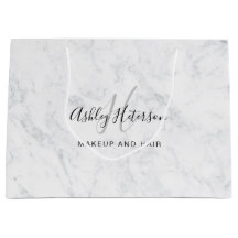 Tipografia do Makeup monograma white marble script