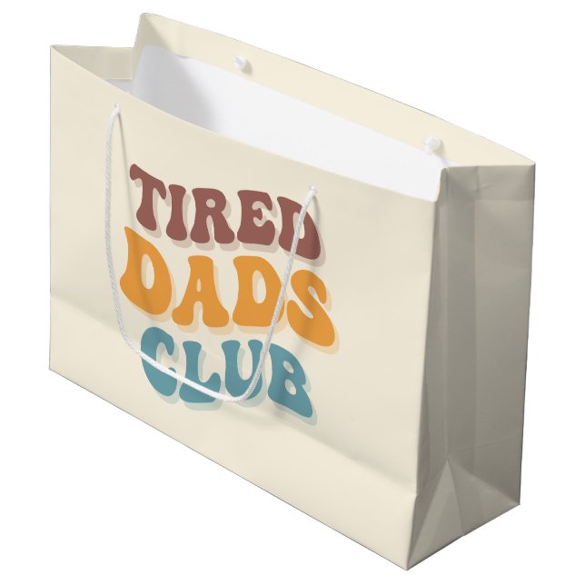 Sacola Para Presentes Grande Tired Pais Club Funny (Frente inclinada)